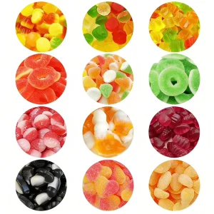 HALAL Certificated Soft Chewy Gummy Candy Assorted Shape Fruit Flavor Acid Sand Oil Coated Customized Sweets
