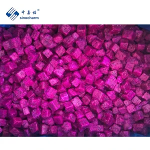 HALAL Sweet IQF Red Pitaya Diced 10kg Frozen Dragon Fruit for Juice