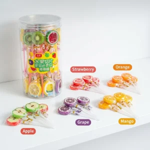 Halal BRC Grade B+ Fluorescent YOUFU Fruit Handmade Lollipop