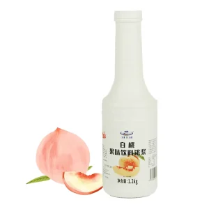 Halal Certification Factory Direct 1.2 kg White Peach Puree Concentrate Juice for Bubble Tea Fruit Tea Dessert Ice Cream