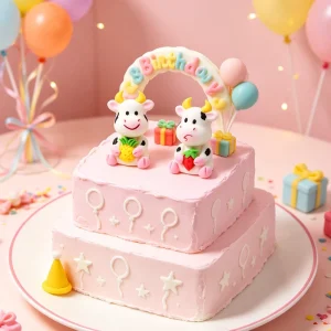 Halal Certified Custom Milk Cow Shape 3D Cartoon Bake Marshmallow Candy Cake Toppers Decorations New Arrivals