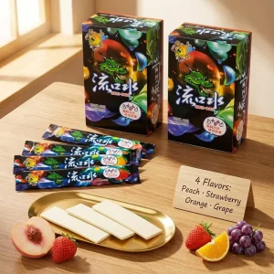 Halal Certified Sour Chewy Gummy Candy Fruity Stick OEM Manufacturer Bulk Nostalgic Childhood Snacks