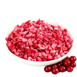 Halal Freeze Dried Cranberry Dices Low MOQ Custom Packaging Yogurt Topping Vegan Healthy Bulk