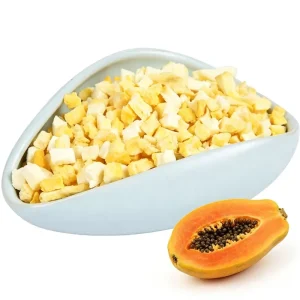 Halal Freeze Dried Papaya Dices Sweet Water Preserved Low MOQ Custom Packaging Vegan Healthy Bulk Smoothie Bowl Topping