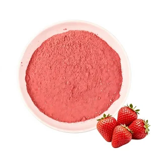 Halal Freeze Dried Strawberry Powder Sugar Added Low MOQ Custom Packaging Smoothie Mix Vegan Bulk