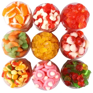 Halal Fruit Assorted Flavored Gummies Custom Bulk Halal Peeling Jelly Gummy Candy