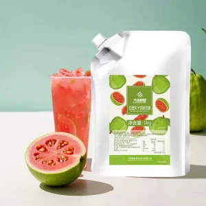 Halal Fruit Syrup Red Guava Juice Concentrate Syrup Drink for Bubble Milk Tea Supplies