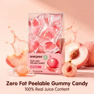 Halal Gummy Candy Soft and Juicy Peelable Fruit Gummy Candy Multi Flavor Mango Grape Peach Orange for Party and Festival Treats