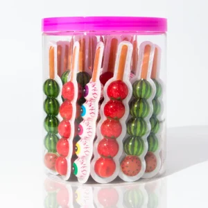 Halal OEM Factory Direct 10g Jam Filling Ball Shape Gummy Bingtanghulu Style Candy Fruity Flavored Soft Sweets Bulk Packaging