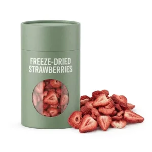 Halal Snack Freeze Dried Strawberry Slices Private Label Tinplate Can Custom Logo Branding Design