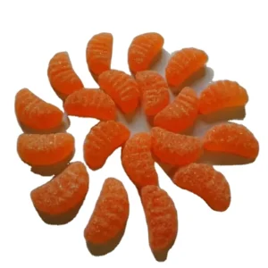 Halal Sour Orange Slice Soft Starch Candy with Pectin and Sugar Coating