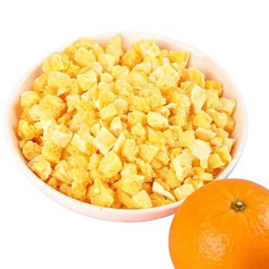 Halal Sweet FD Water Orange Dices 5*5mm Low MOQ Custom Packaging Smoothie Bowl Topping Vegan Healthy Bulk
