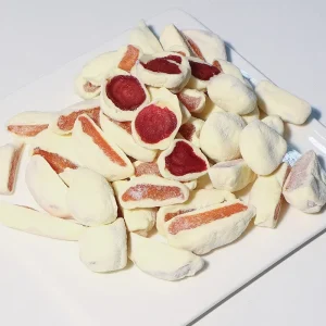 Handmade Fruity Marshmallow Nougat with Dried Strawberries Candied Fruits Mix Yellow Peach Apricot Dessert Snacks 500g Bulk Pack