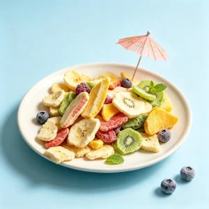 Healthy Freeze-Dried Vegetables and Strawberries Natural Sweetness Taste Dry Fruits in Vacuum Pack FD Drying Process