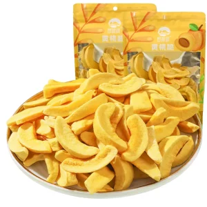 Healthy Fruit & Vegetable Snacks Crispy VF Yellow Peach Slices Vacuum Fried Yellow Peaches