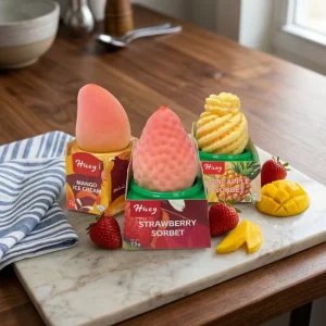 Hicey Fruit Shaped Ice Cream Pineapple Mango Peach Ice Cream
