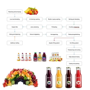 High Efficient Fully Automatic Multifunctional Multiple Purpose Fruits Juice Production Line