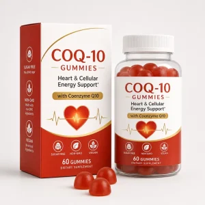 High Potency Coenzyme Q10 Gummies 200mg with Vitamin E 60 Counts Adult Heart Wellness & Immune Support Supplement ODM Factory
