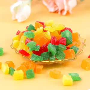 High Quality Candy Papaya Diced Gummy Candy Fruity Flavored Soft Sweet Bulk Packaging Available for Sale
