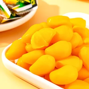 High Quality Mango Shape Mango Flavored Fruity Assorted Peeled Fruit Gummy Candy for Party