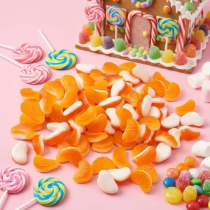 High Quality Orange Slices Gummy Candy Juicy Fruit Shaped Foam Jelly Sweets for Premium Retailers