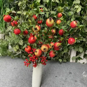 High Quality Silk Artificial Pomegranate Berries Home Decorative Flowers Waterproof UV Resistant Handcrafted Eco Friendly