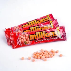 High Quality Strawberry Flavored Mini Puffed Candy Tasty Chewy Bonbons Dulces Fruitful Halal Sweets for Kids