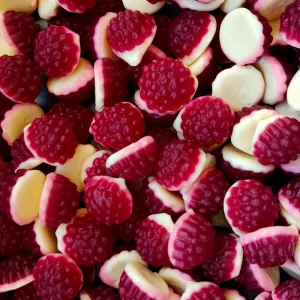 Hot Selling Sweet Fruit Raspberry Shape Halal Chewy Soft Jelly Gummy Candy