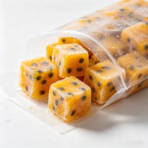 IQF Frozen Passion Fruit Chunks BRC Certified Natural Passion Fruit Cubes Bulk Tropical Fruit for Processing