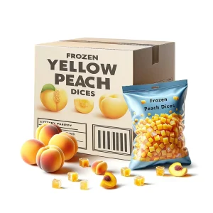 IQF Frozen Yellow Peach Dices, Bulk Packaged
