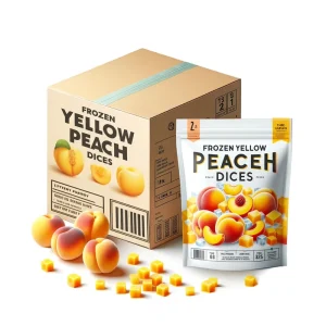 IQF Frozen Yellow Peach Dices, Bulk Packaged, Durian Type Fruit