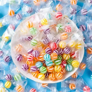 Individually Wrapped Rainbow Swirl Ball Hard Candy Fruity Flavor Striped Spherical Sweets Wedding Party Bulk Snack Kids Gift