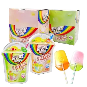 JST0042 Factory Fruit Tea Flavor Multi Colored Lollipop Gummy Candy 54g Bag Ready to Eat for Kids Party Snack