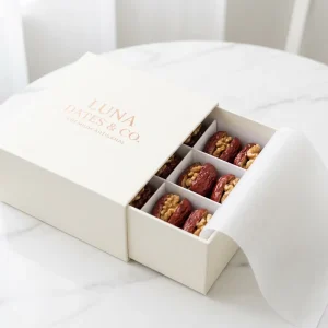 Jujube Packaging Box Food Grade Grease Proof Cardboard Box for Dried Fruit Custom Printed Red Date Gift Box