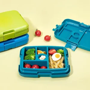 Kids Leak proof 5 Compartment Heatable Plastic Lid Bento Lunch Box with Food Storage Container