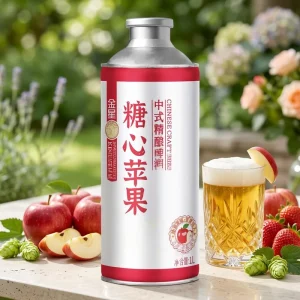 KingStar Apple Chinese Craft Hybrid Ale Beer 1L*6 Cans Box 4.1% Low Alcohol Light Color Pasteurised Beverage Refreshing Taste