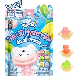 Kooday 3D Mystery Box Gummies Peelable Soft Candy with Fruit and Soda Taste Fun Guessing Cube Sweets Bursting with Fruity Flavor