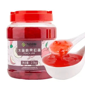 Large Bottle 2.5kg Real Fruit Juicy Peach Fruit Pulp Puree Jam for Smoothies or Frozen Drinks