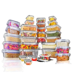 Large Capacity Food Storage Container with Lid Refrigerator Preservation Storage Box Stackable Combination Kitchen Set