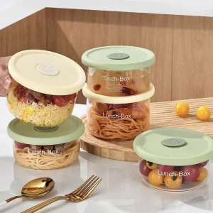 Large capacity Borosilicate Glass Lunch Box Microwave safe Waterproof Modern Design Multifunction Preserving Fruits Sealing Food