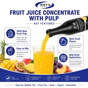 Lemon Fruit Juice Concentrate Flavored Colored Pulp 1L Bottle Bubble Tea Shops Juice Bars Restaurants OEM Free Sample