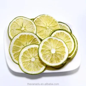 Lime Green Peel Lemon Slices Air Dried Sour Taste Sliced Dried Vc Fruit Cold Brew Bulk Pack Iced Brew Fruit Tea Ingredient