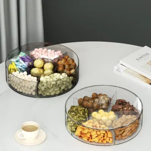 Luxury Plastic Fruit Plate with Snack Tray PET Material Candy Box for Home Coffee Table for Food Serving and Storage Living Room