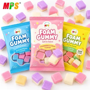 MPS Candy Manufacturer Unique Soft Foamy Delicious Chewy Gummy Fruit Flavored Sweets