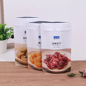 Matte White Custom Printed Food Packaging Bag Resealable Stand Up Pouch for Dried Fruits and Preserved Snacks