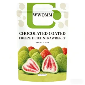 Milk Flavor Matcha Flavor Cocoa Flavor Chocolate Coated Strawberry Snacks Freeze Dried Whole Strawberry