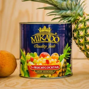 Mixed Tropical Fruits in Natural Syrup – 6 Variety Cocktail Can, Ready-to-Eat Dessert Ingredient, 425g*24 Pack