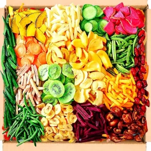 Mixed Vegetable Fruit Crisps FD Vf Dehydrated Fruits Vegetables Chips 1.5 Kgs Package Crisp Freeze Dried Fruits