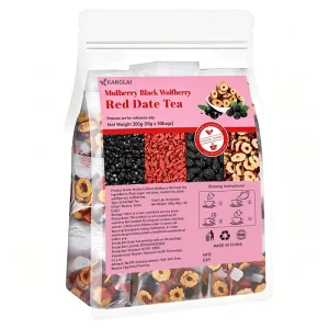Mulberry Goji Herbal Fruit Tea Transparent Pouch Real Dried Fruits Visible Naturally Sweet Satisfying OEM Factory Direct