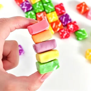 Multi Color Square Chewy Soft Candy Assorted Fruit Flavor Individually Wrapped Bulk Sweets OEM Private Label